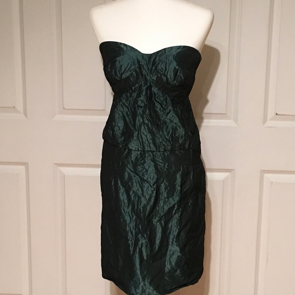 Nicole Miller, emerald green dress, size 4.
